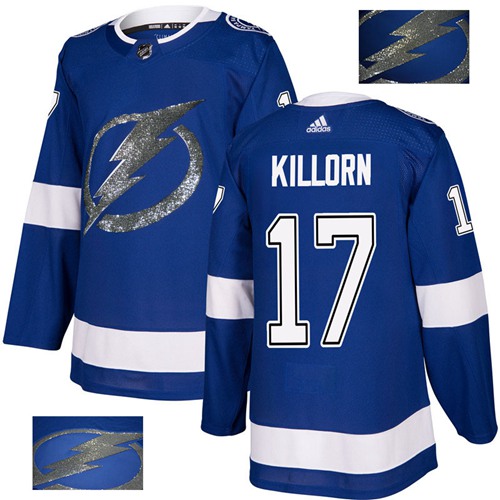 Adidas Lightning #17 Alex Killorn Blue Home Authentic Fashion Gold Stitched NHL Jersey